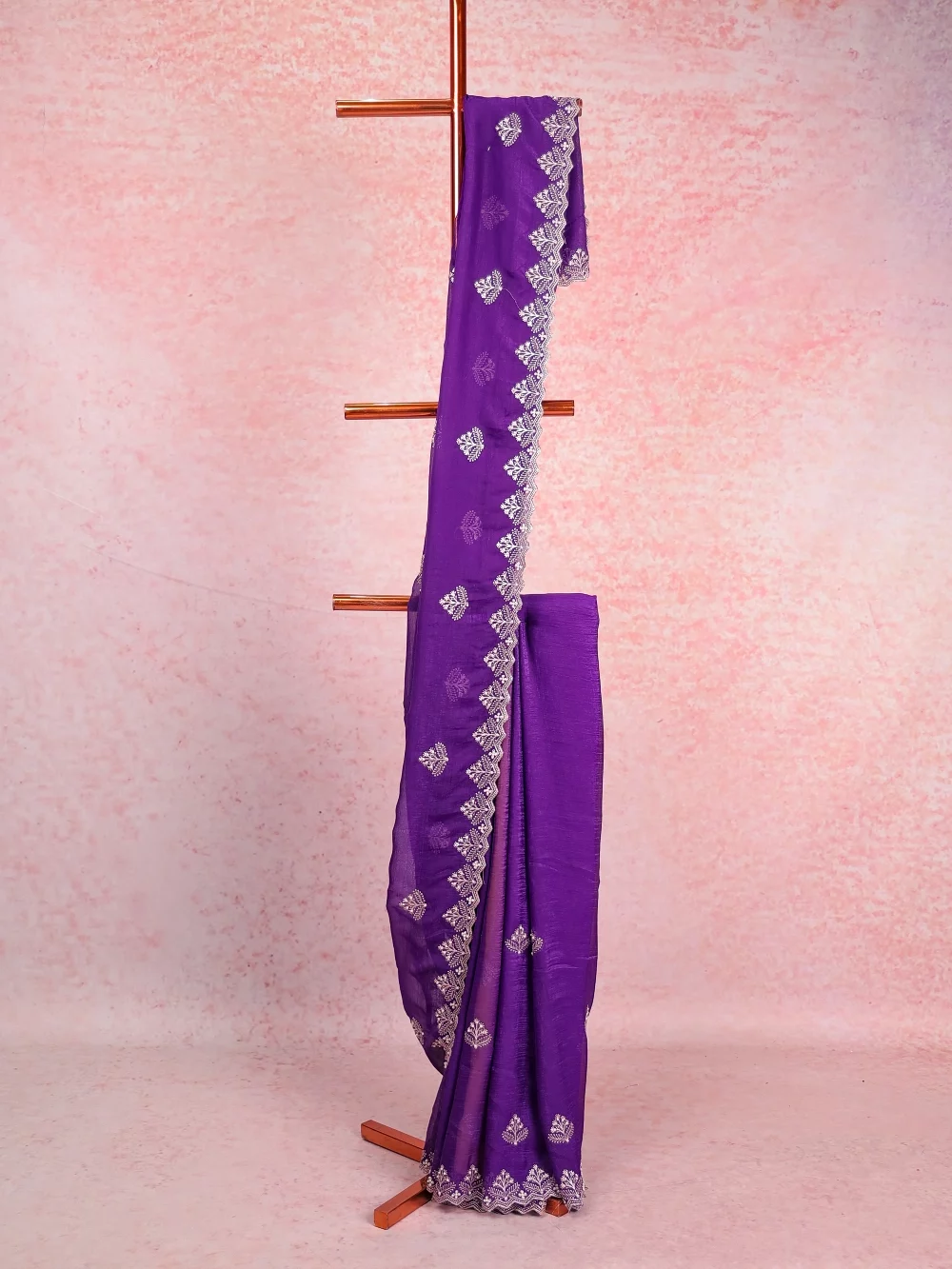 Violet Tissue Organza Saree