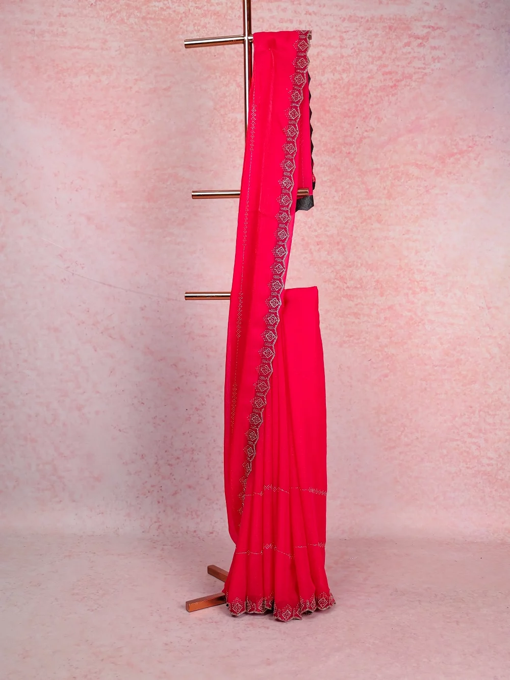 Rani Pink Organza Saree