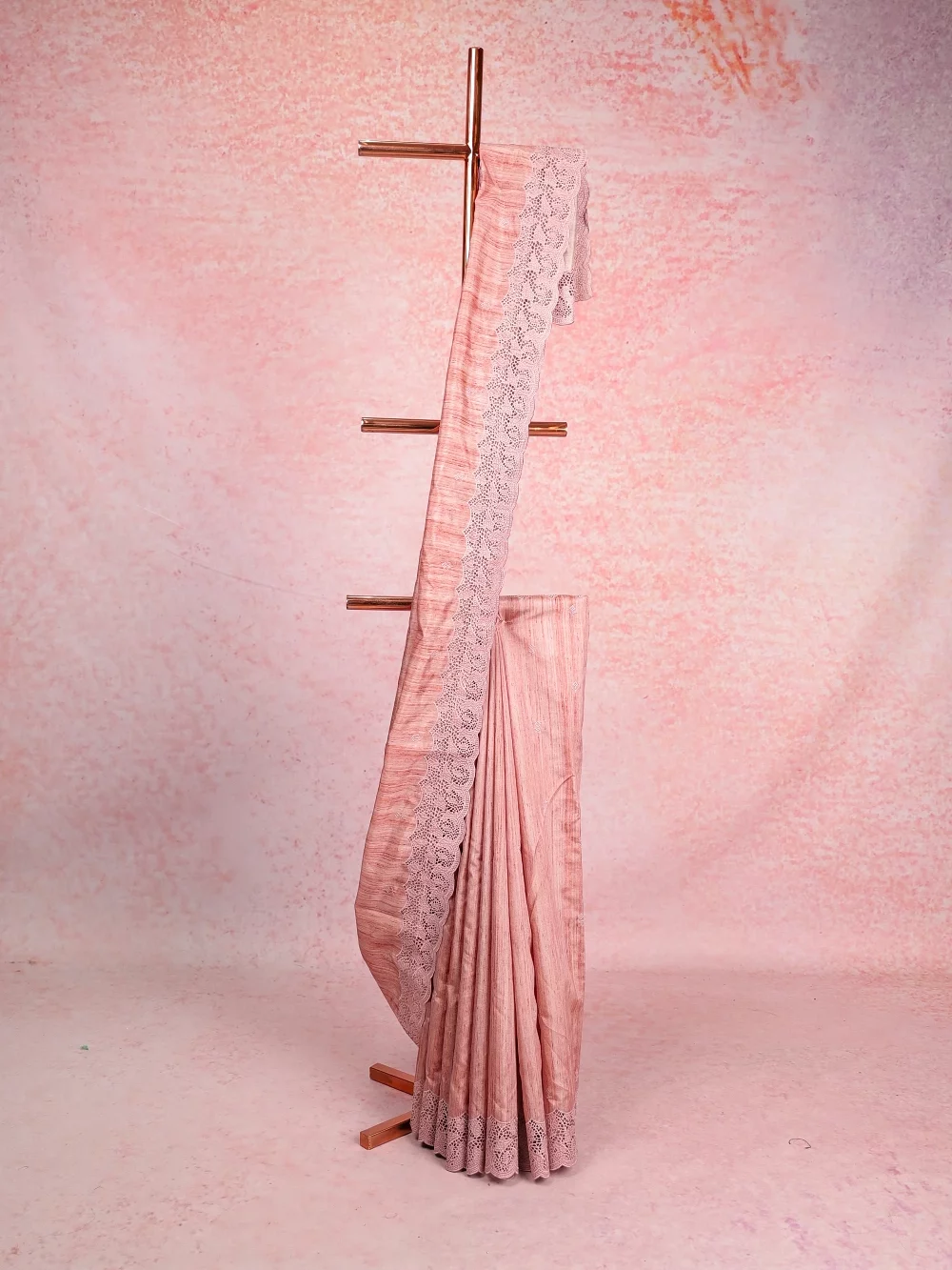 Brown Beige Semi Jute Saree