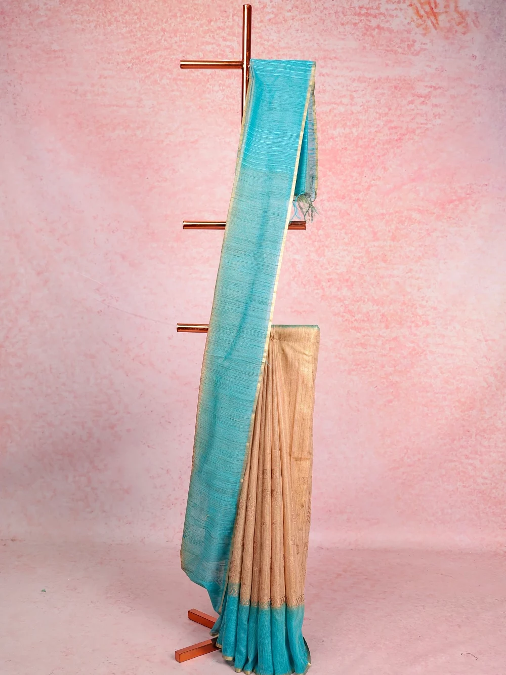 Gold Semi Jute Saree