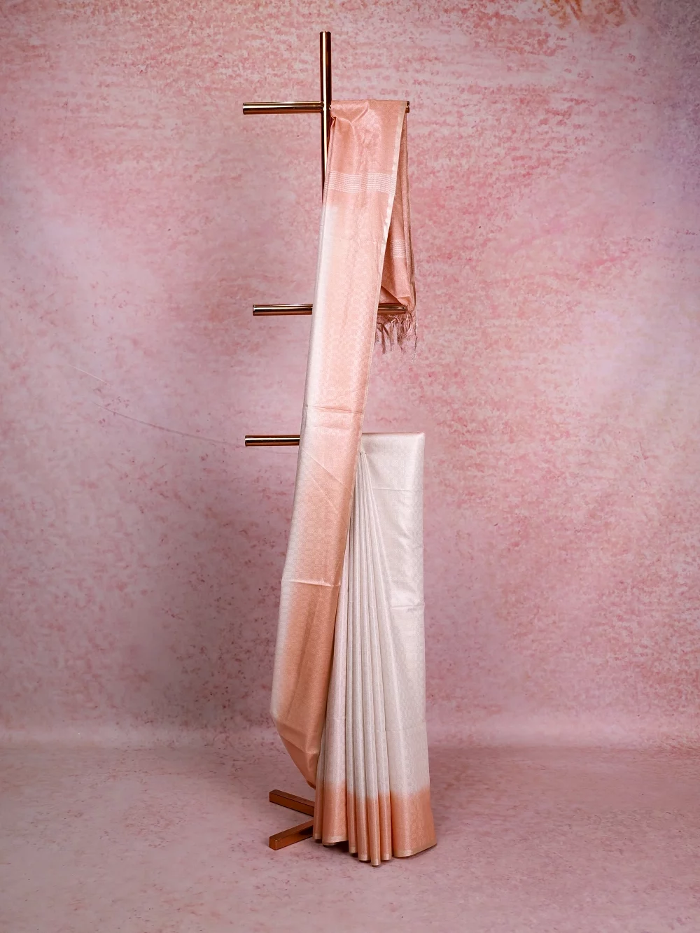 White Semi Tussar Saree