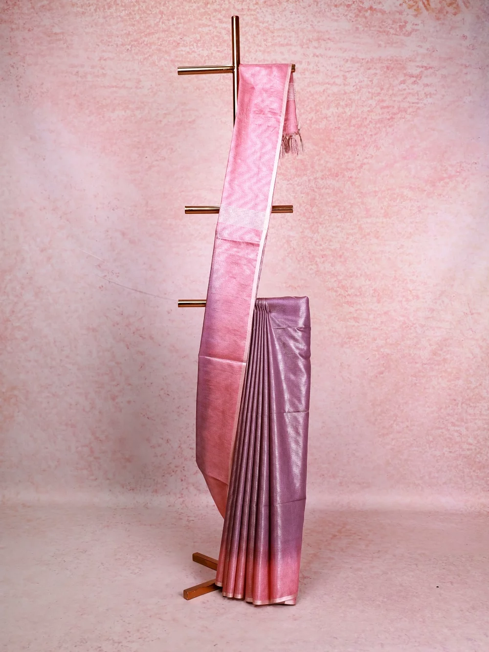 Lavender Semi Tussar Saree