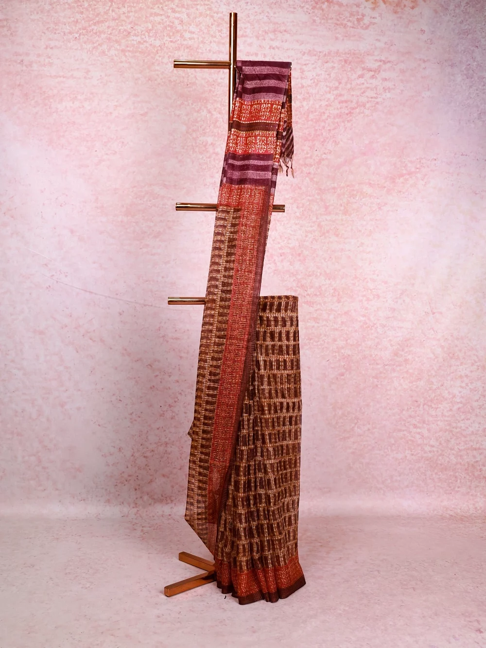 Multi Colour Linen Saree