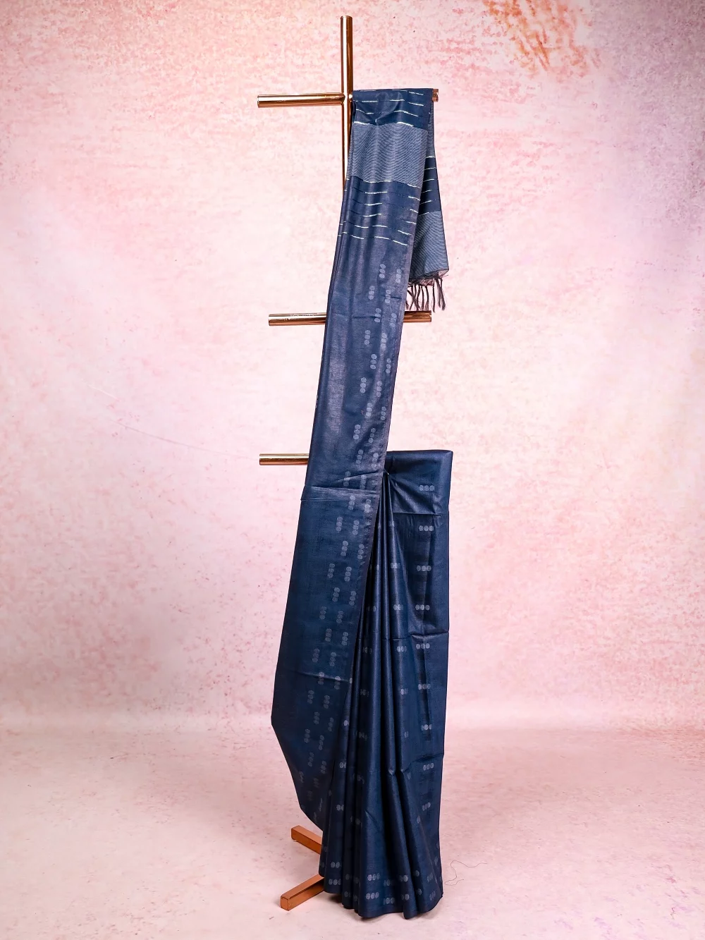 Dark Blue Semi Tussar Saree