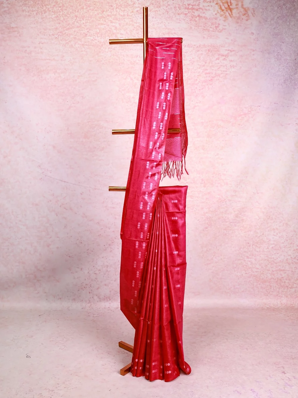 Rani Pink Semi Tussar Saree