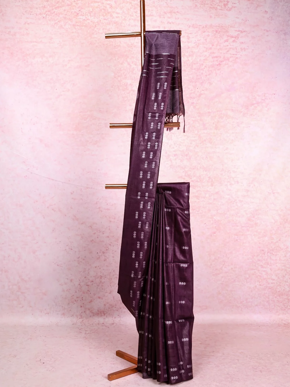 Grape Semi Tussar Saree