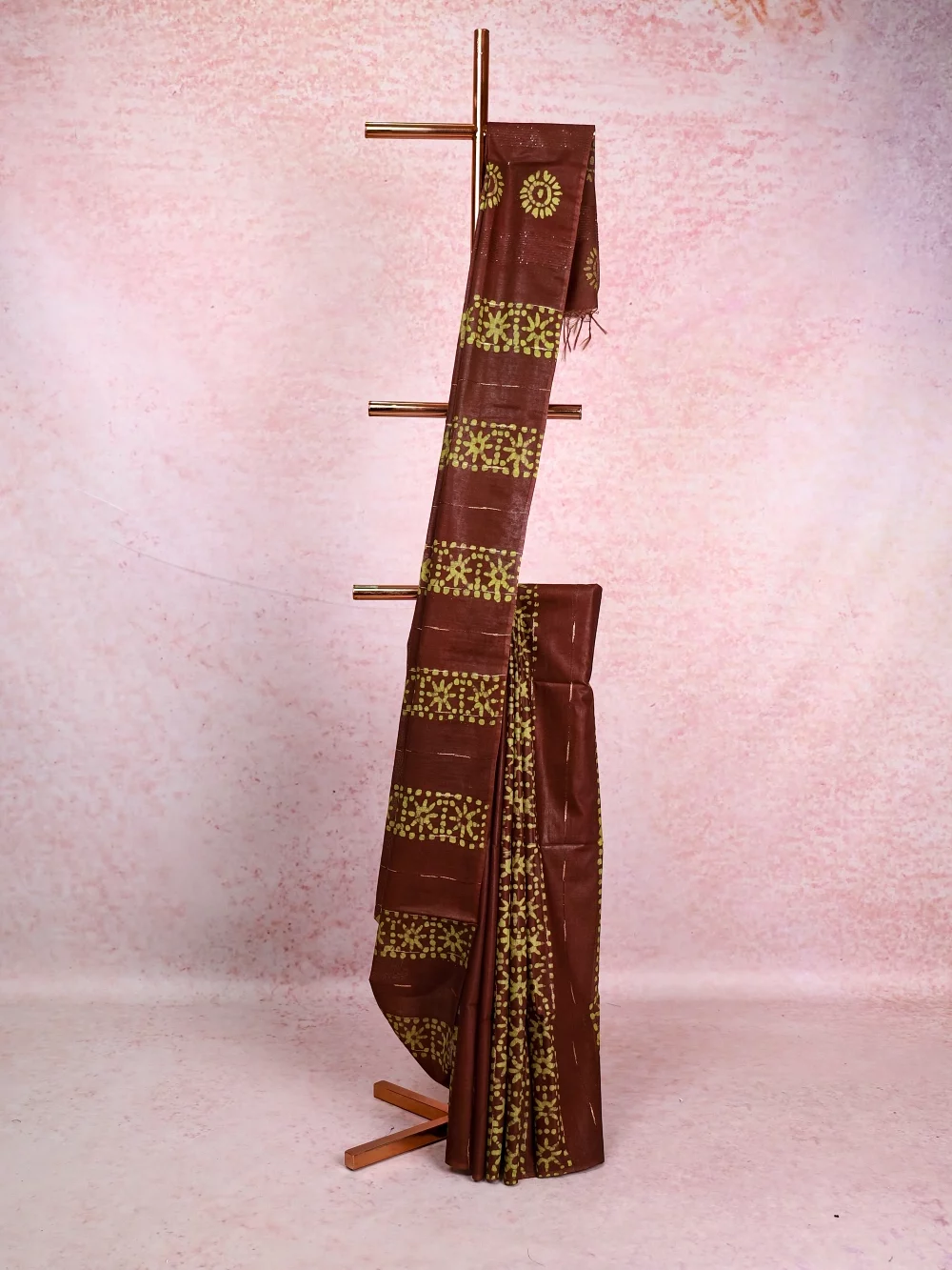 Brown Semi Tussar Saree