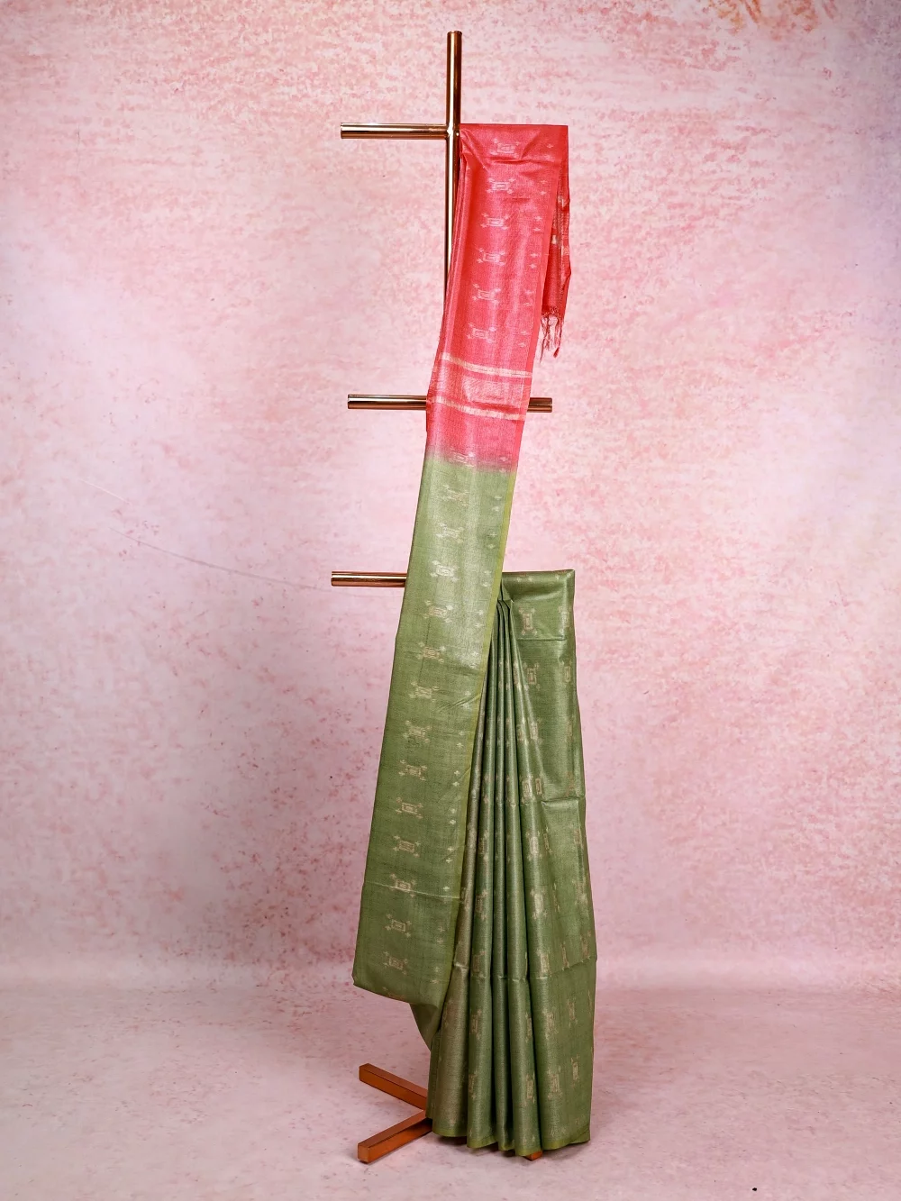 Light Green Semi Tussar Saree