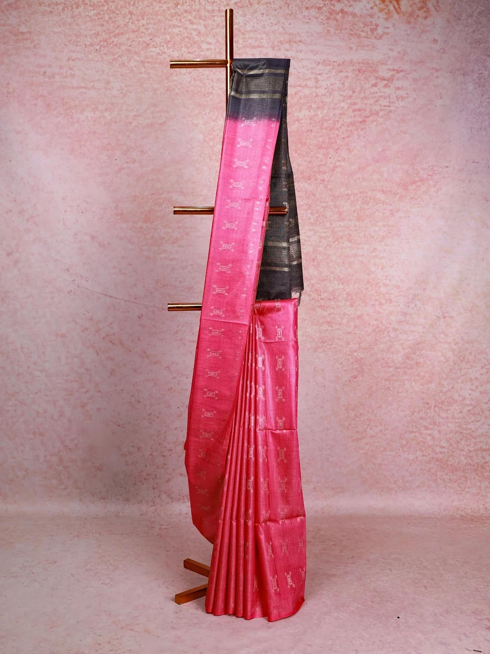 Pink Semi Tussar Saree