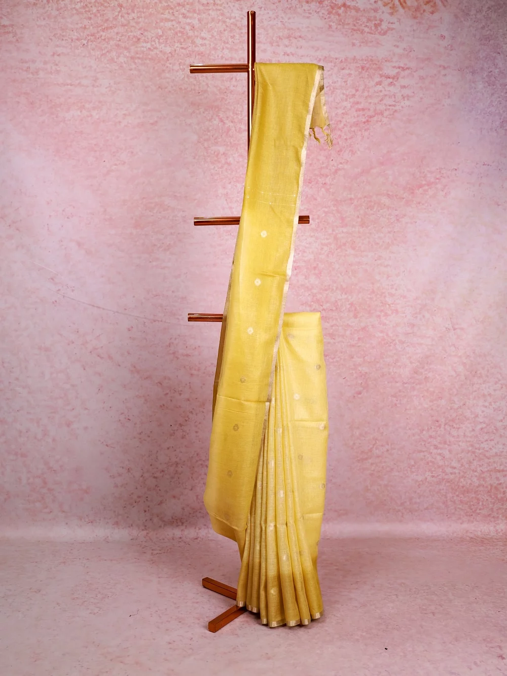 Yellow Linen Saree