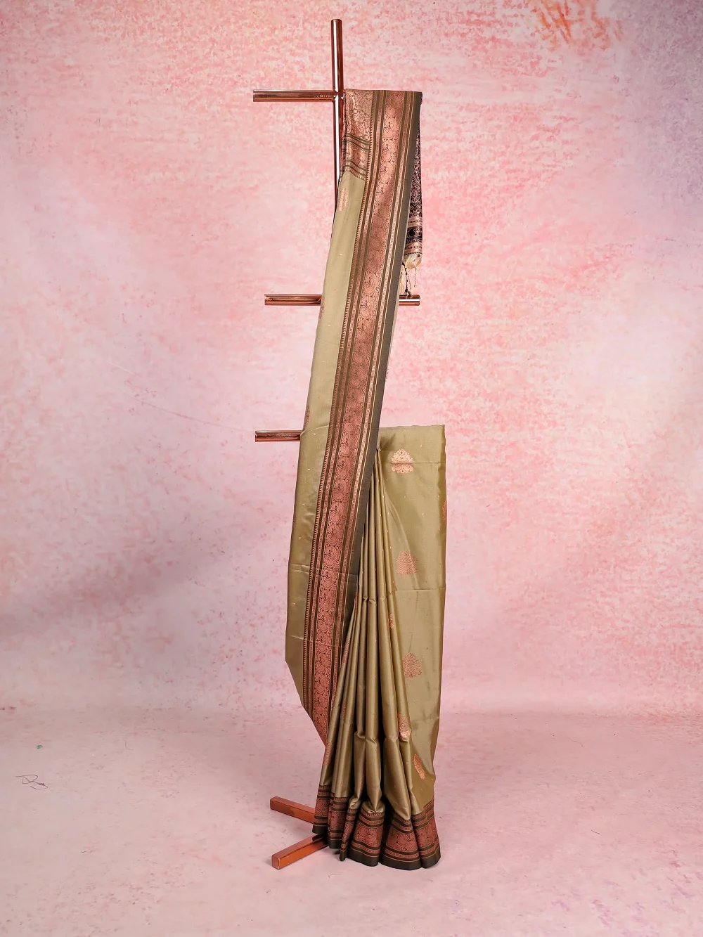 Sage Green Semi Silk Saree