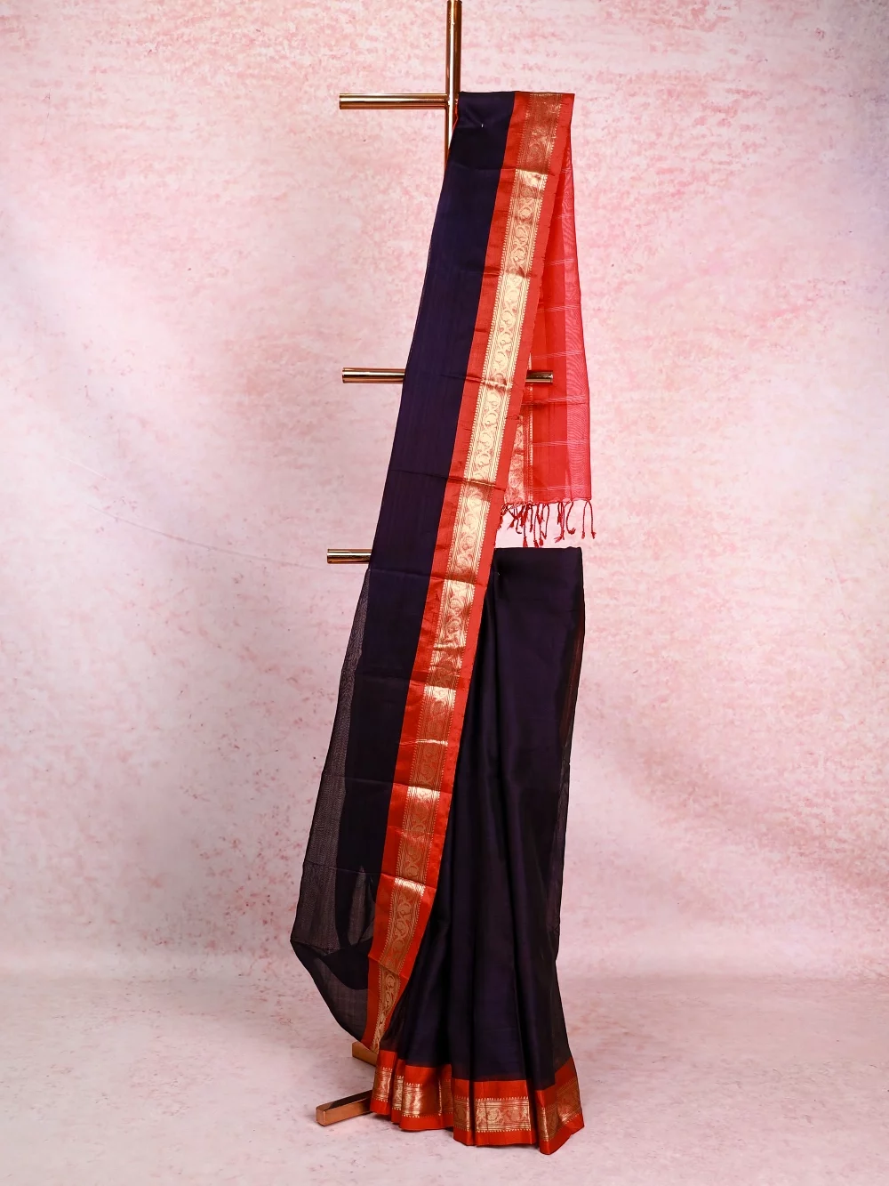 Navy Blue Chettinadu Cotton Saree