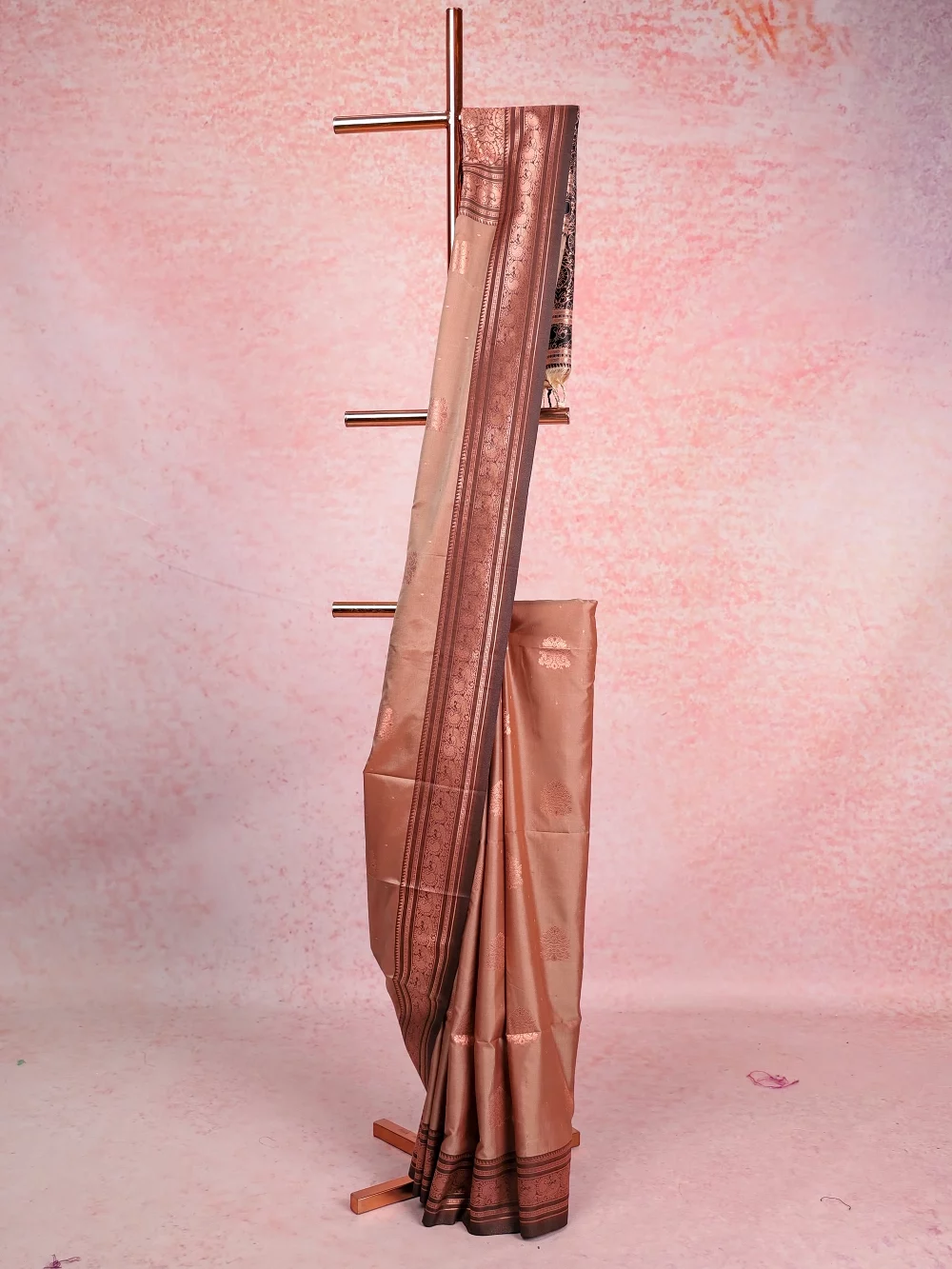 Light Brown Semi Silk Saree