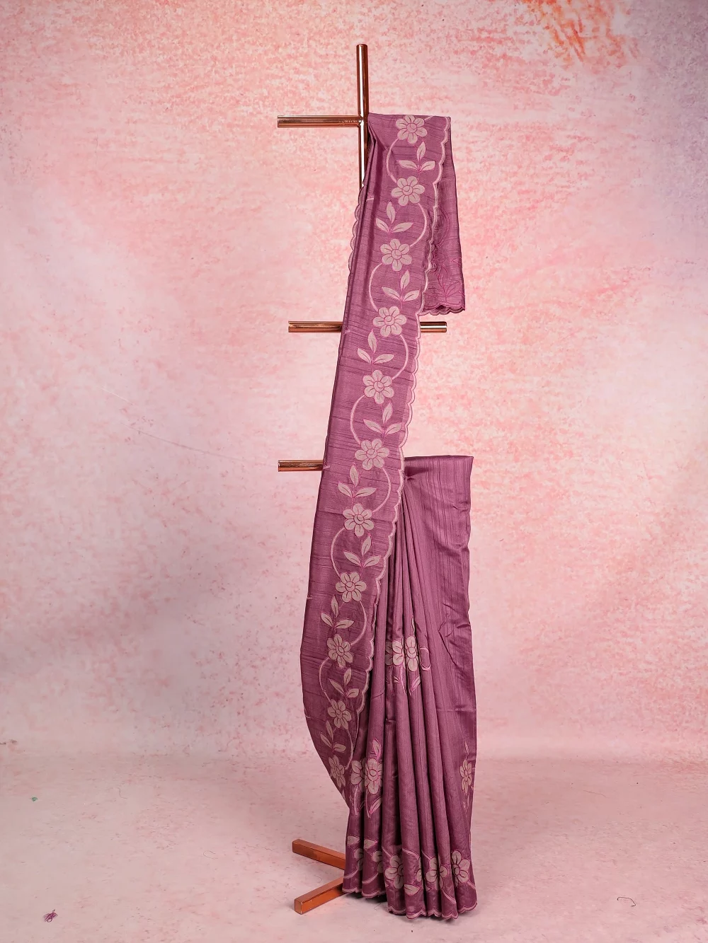 Lavender Semi Tussar Saree