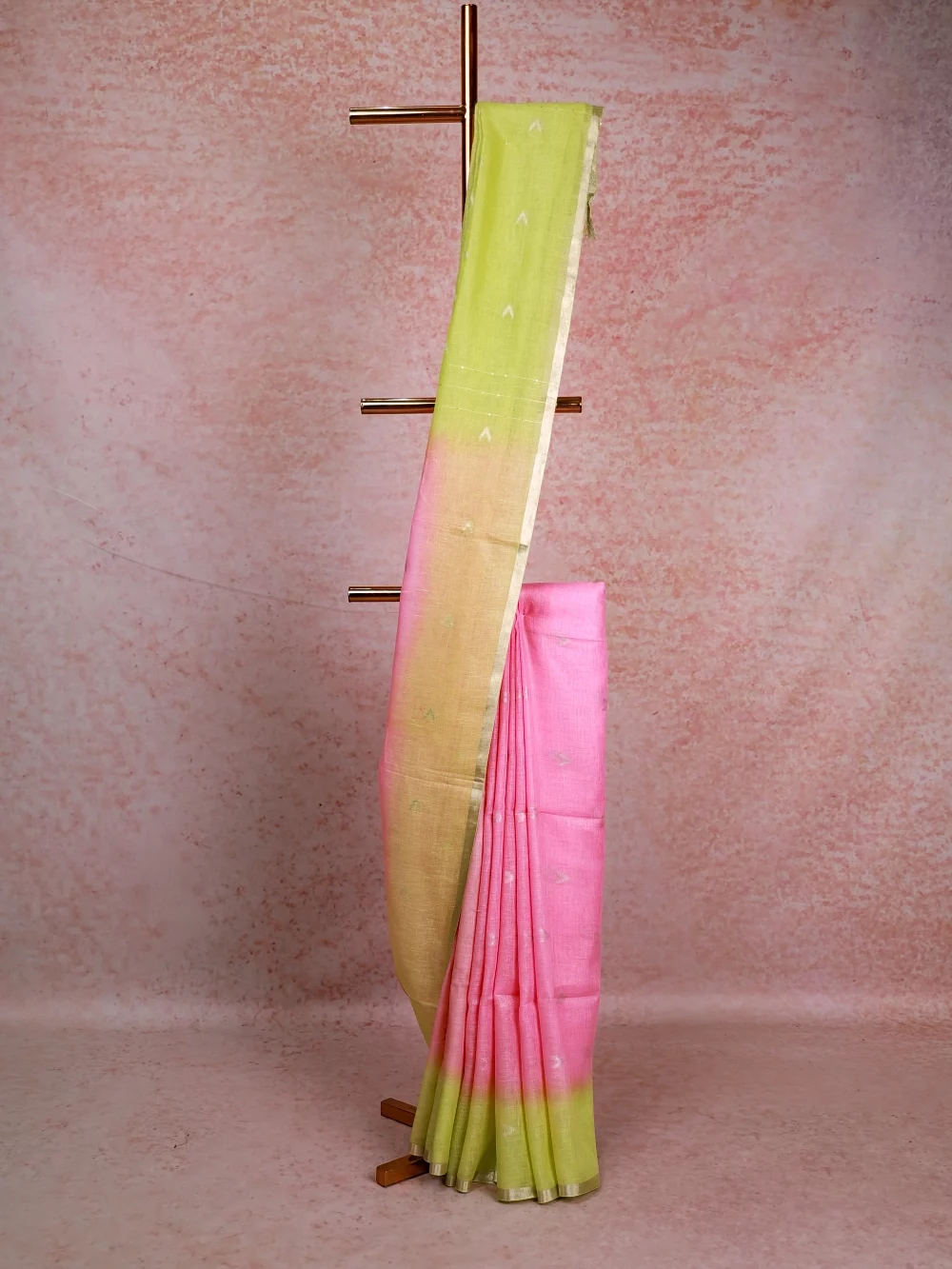 Pink Semi Linen Saree