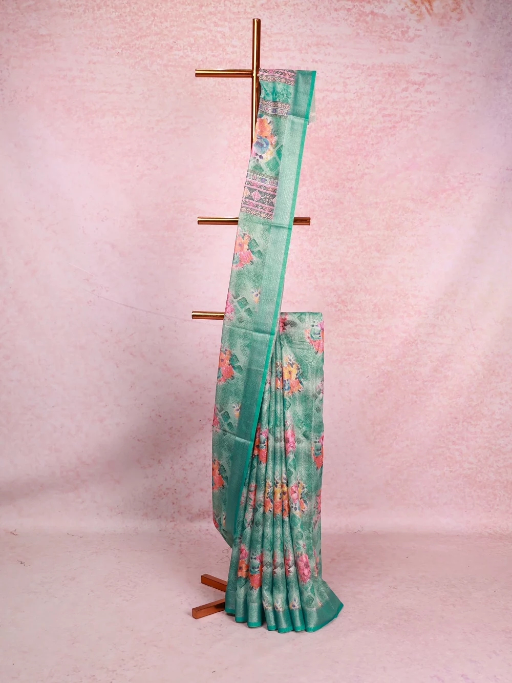 Light Blue Semi Linen Saree