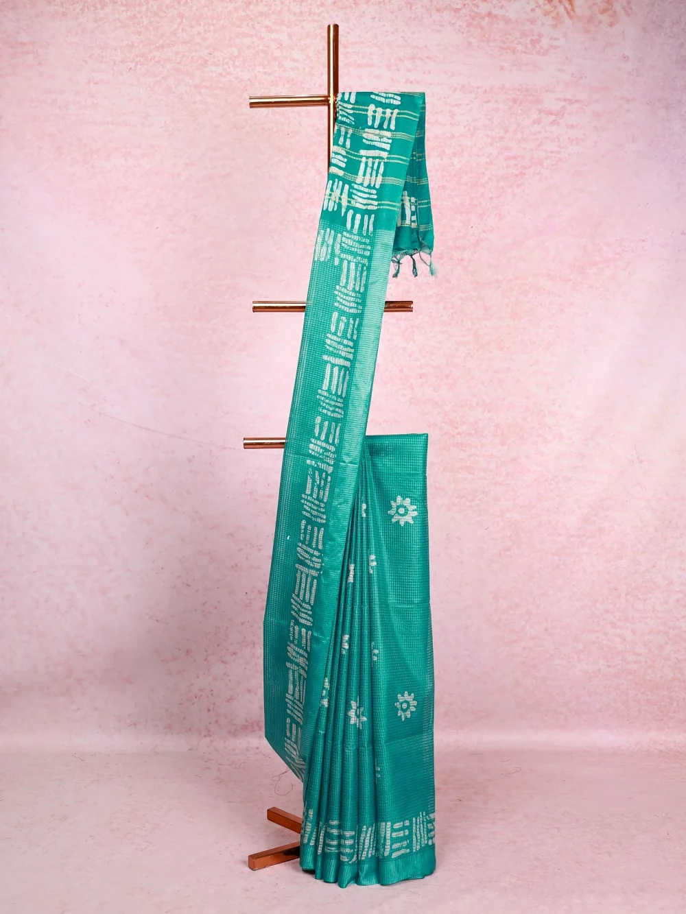 Teal Blue Cotton Kota Saree