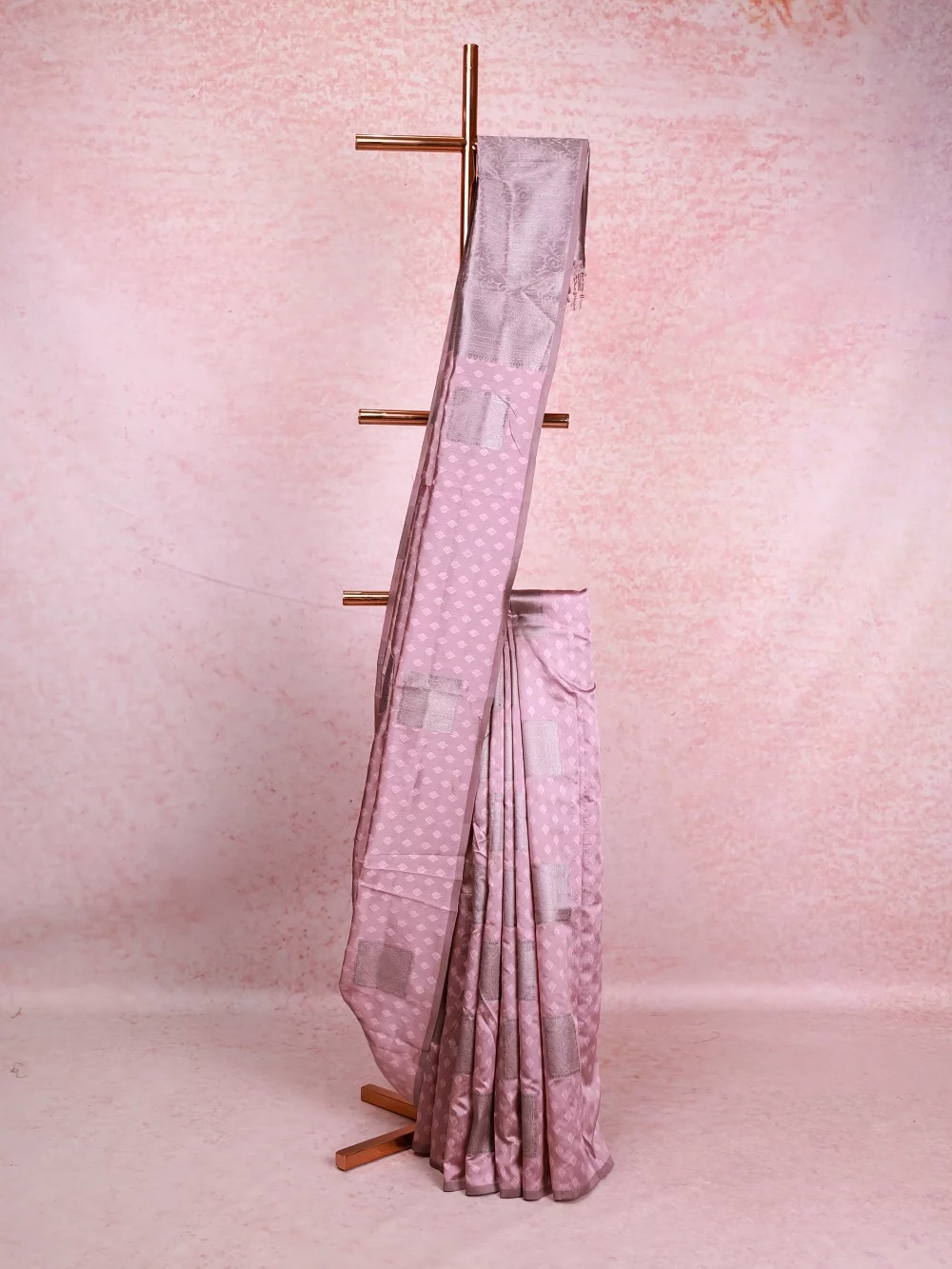 Light lavender Semi Silk Saree