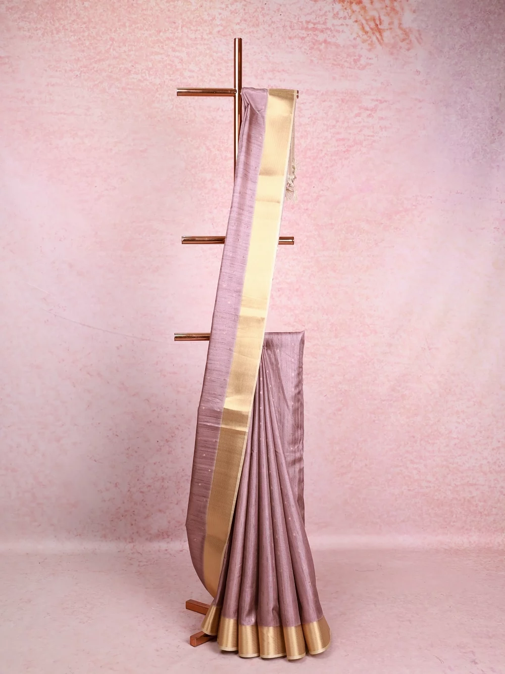 Lavender Semi Tussar Saree