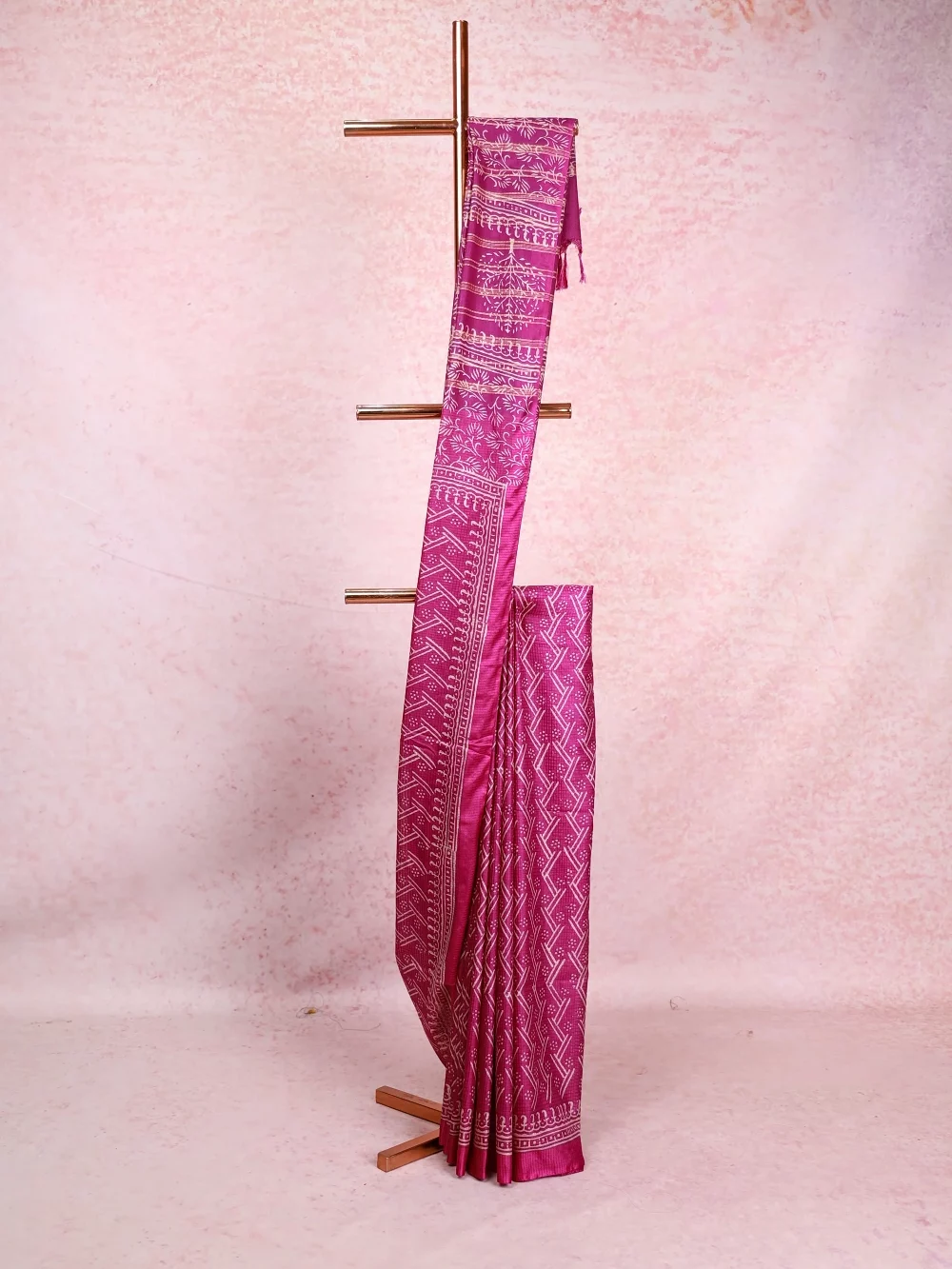 Dark Lavender Semi Tussar Saree