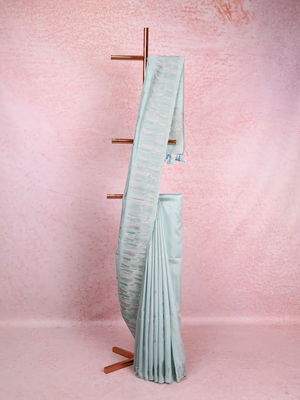 Sea Green Semi Jute Saree