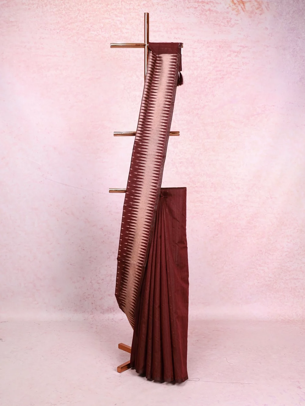 Dark Wine Cotton Silk Saree