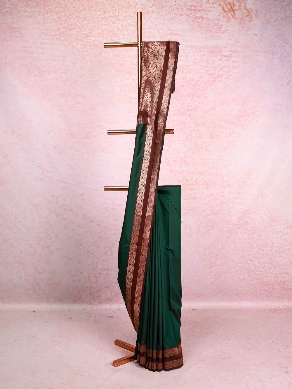 Bottle Green Semi Silk Saree