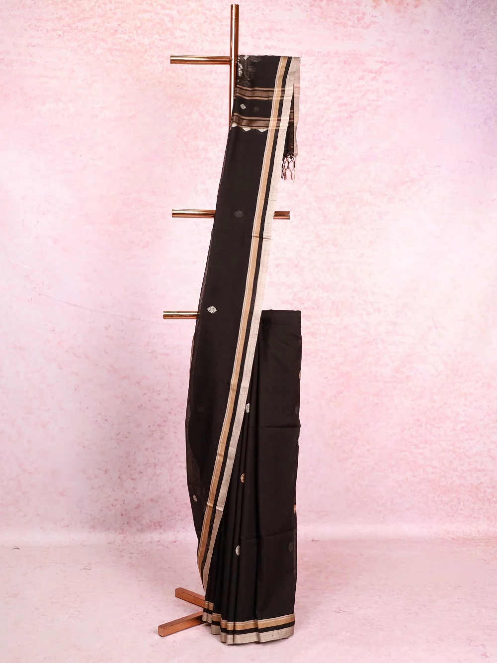 Black Mul Cotton Saree