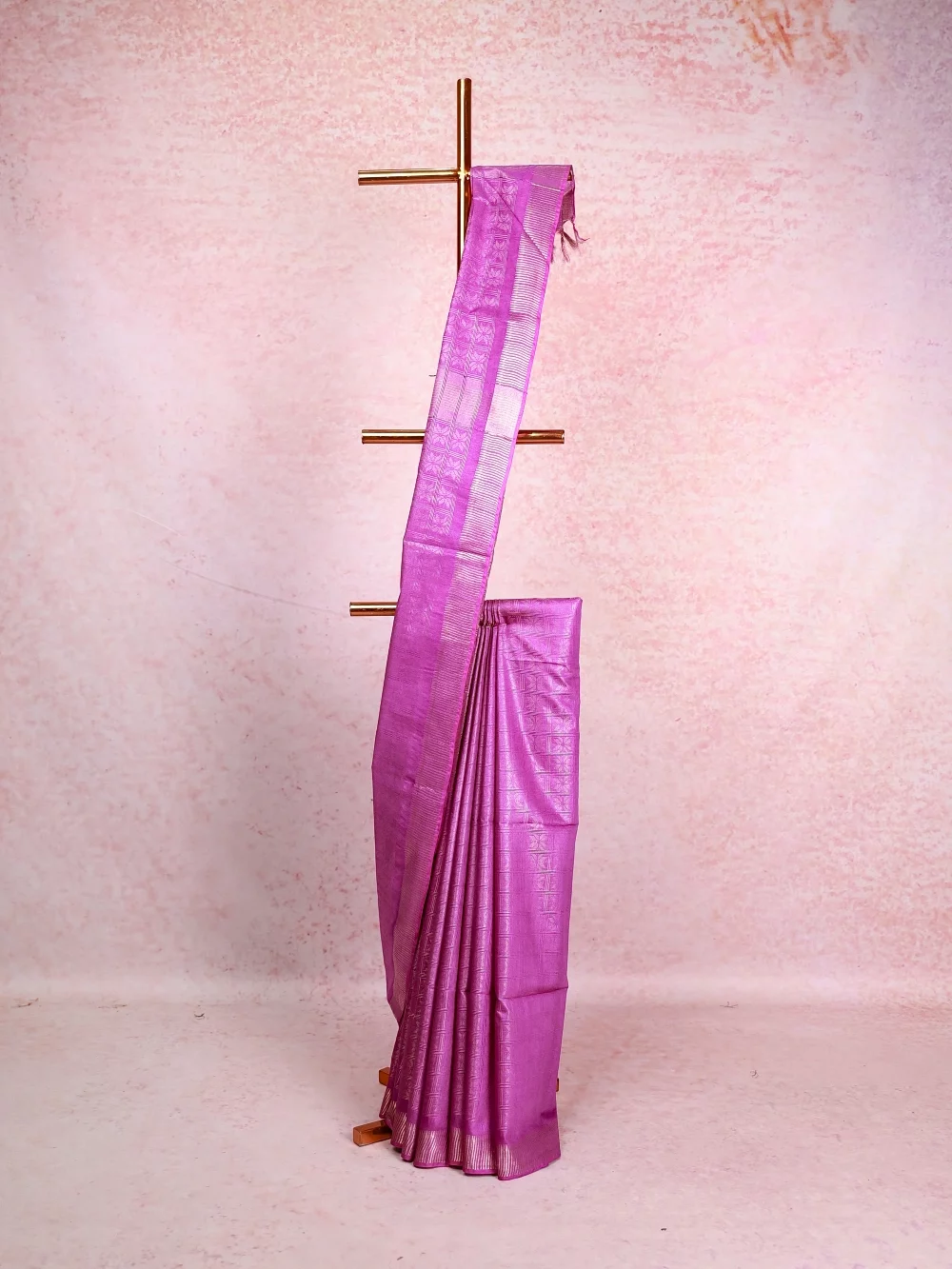 Lavender Semi Tussar Saree