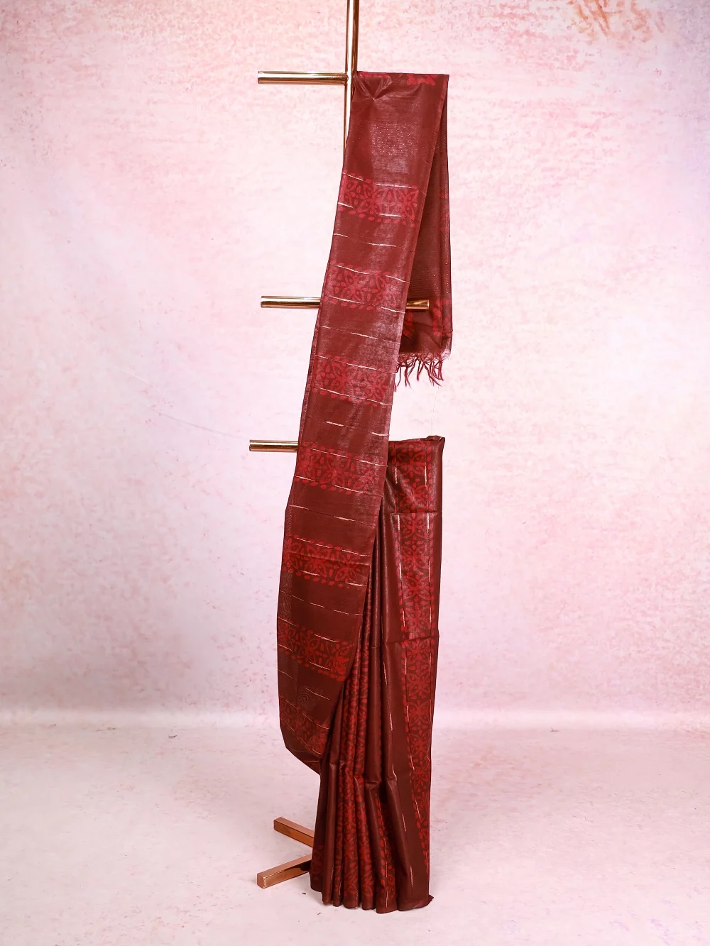 Brown Semi Tussar Saree