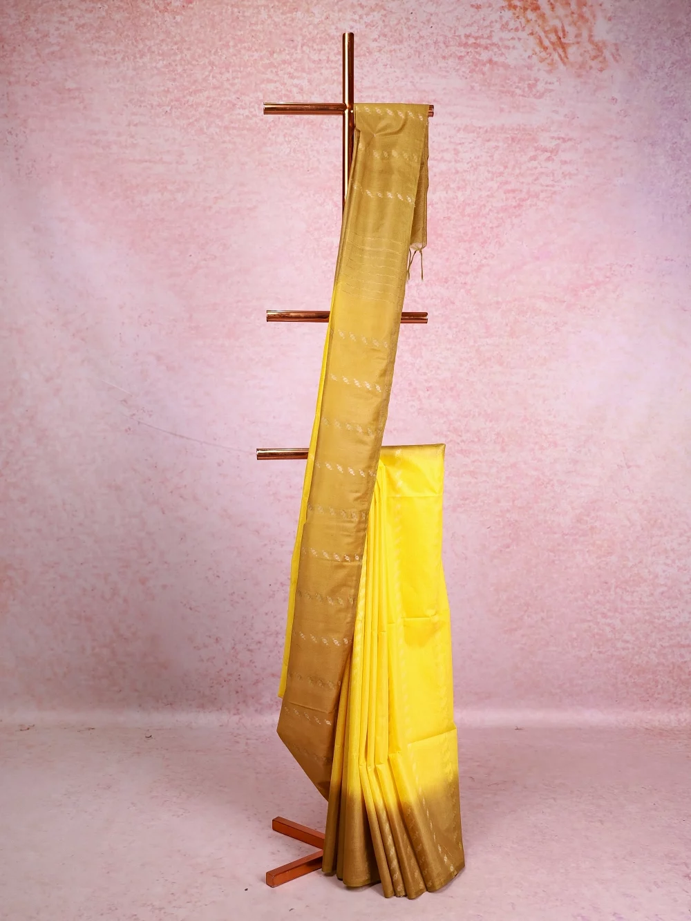 Yellow Semi Tussar Saree