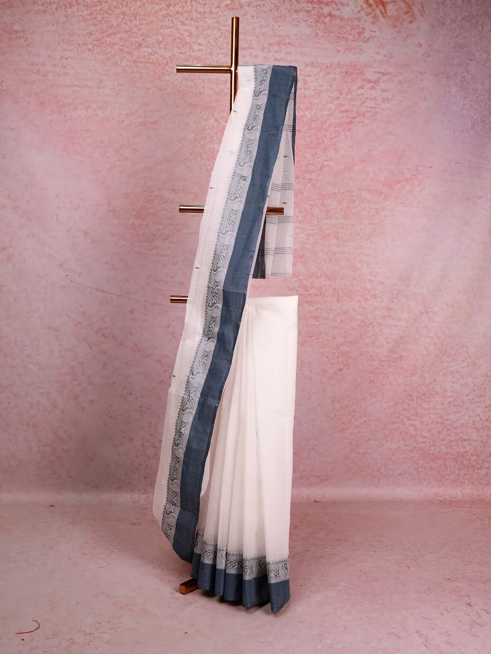 White Bengali Cotton Saree