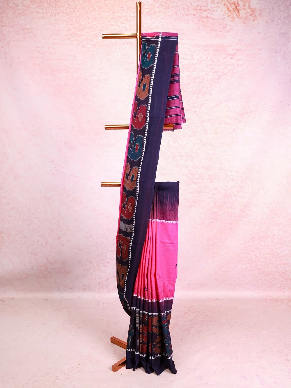 Pink And Purple Cotton Saree