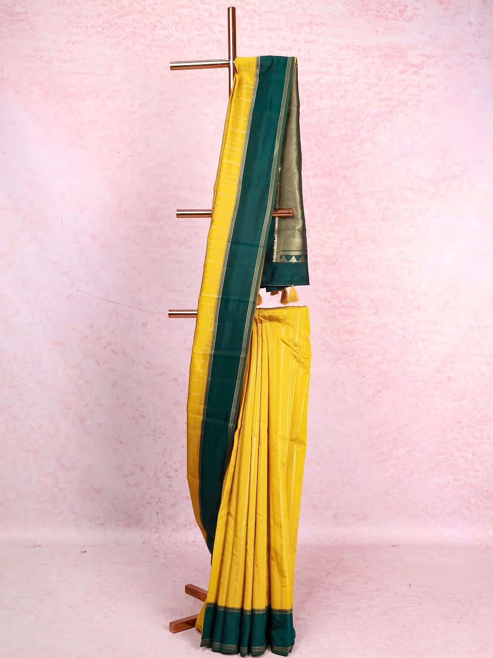 Yellow Semi Silk Saree