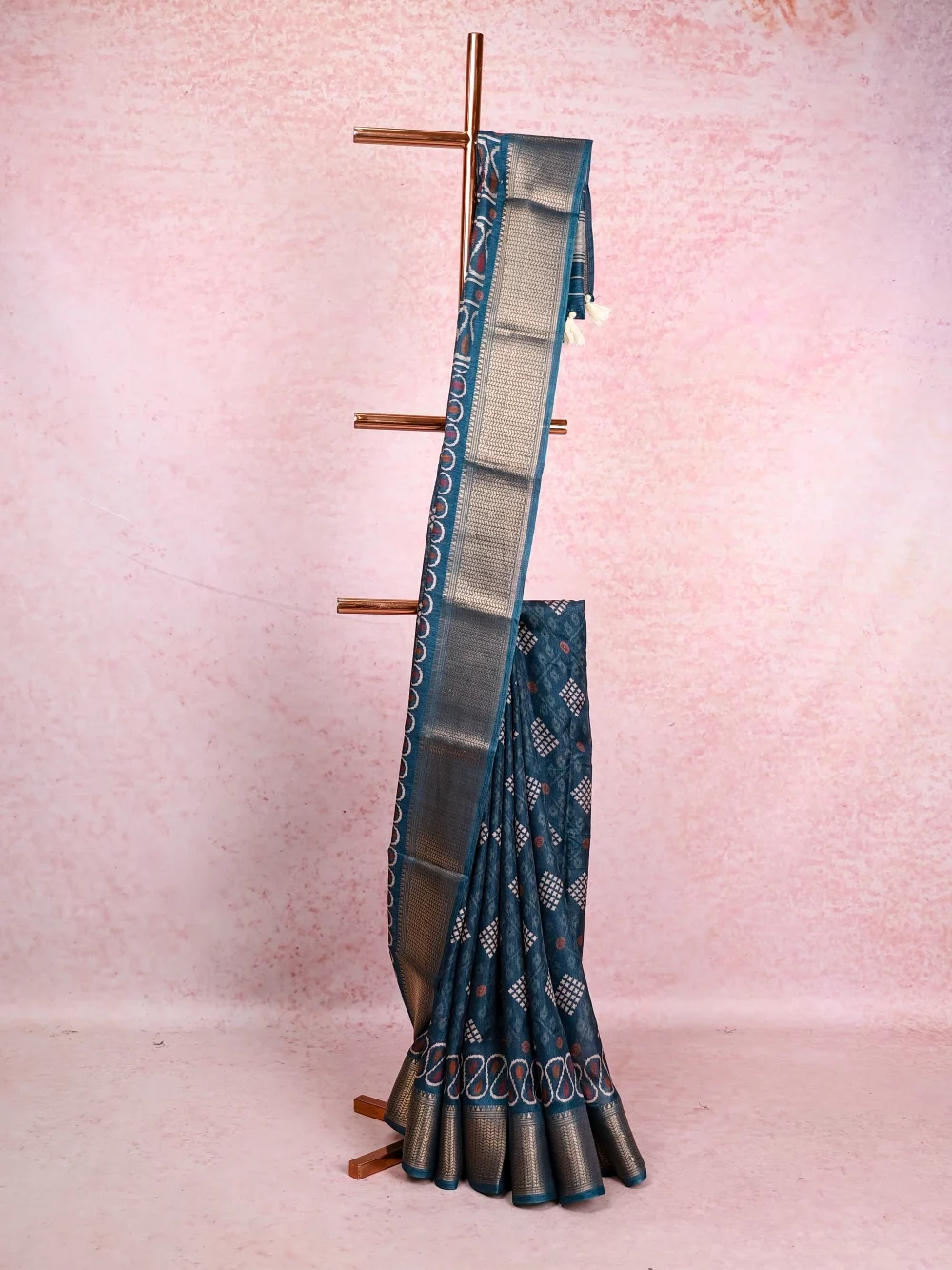 Blue Chanderi Silk Saree