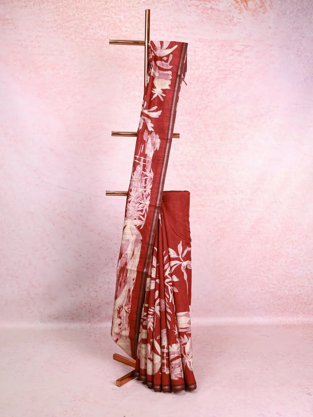 Brown Tussar Jute Saree