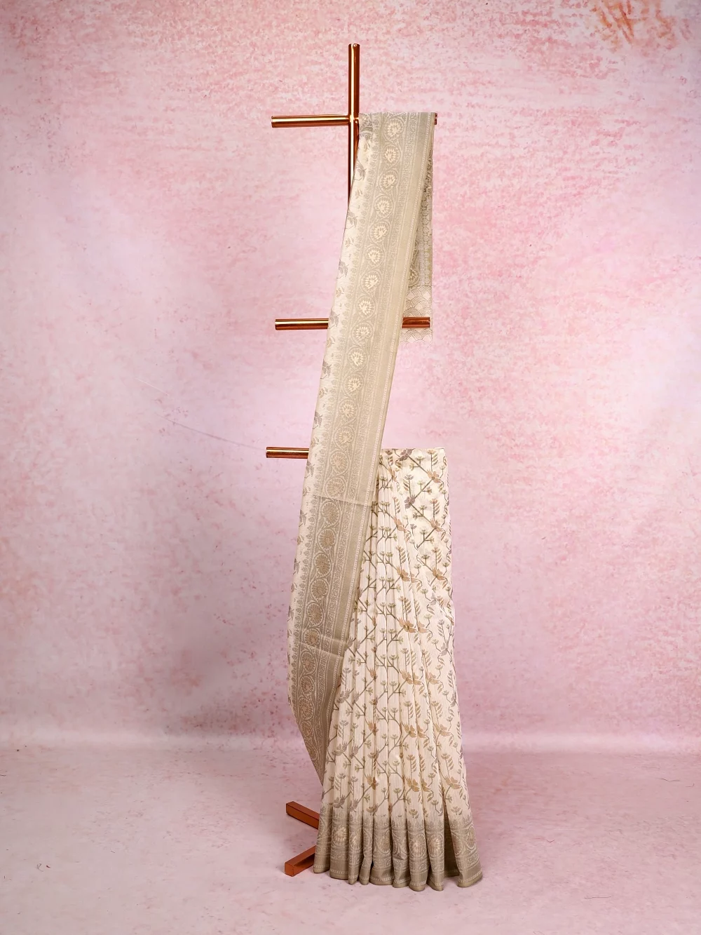 Off White Cotton Saree