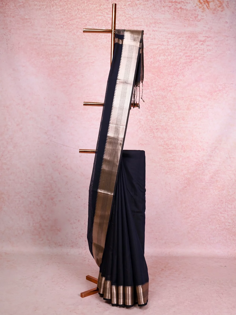 Dark Blue Cotton Silk Saree