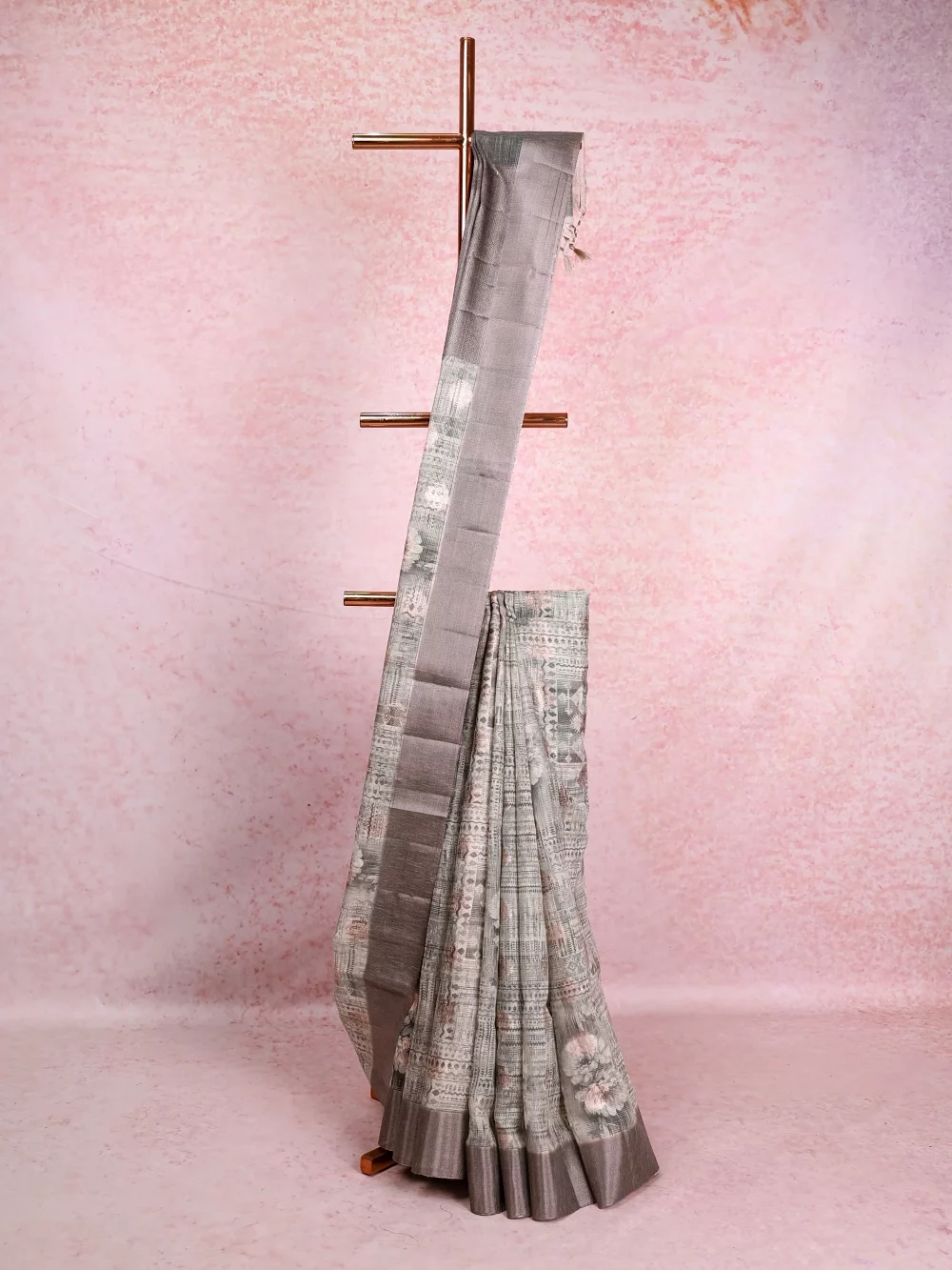 Ash Semi Tussar Saree