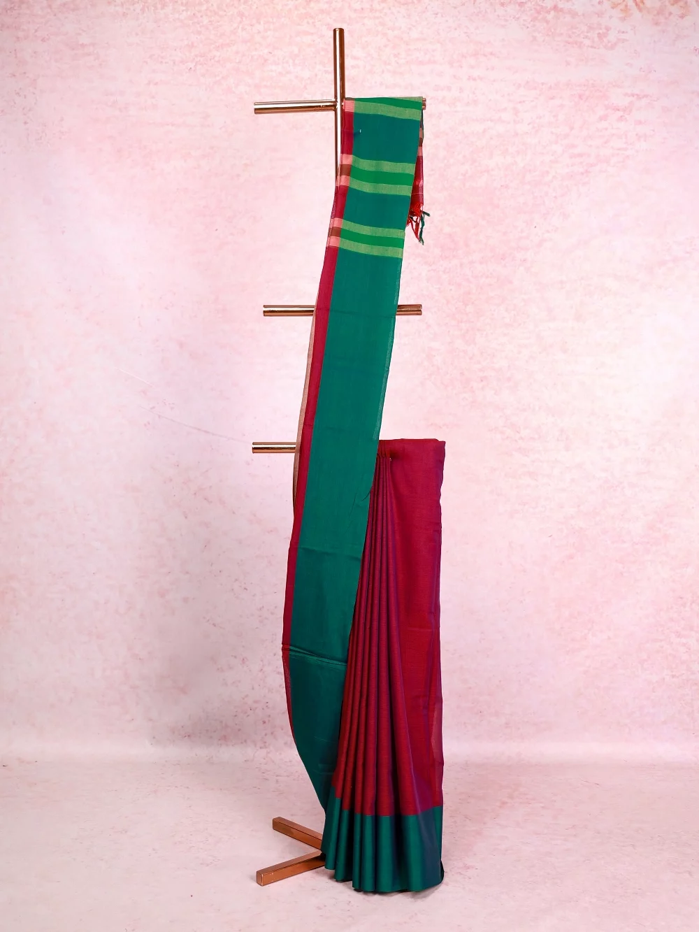 Magenta Mul Cotton Saree