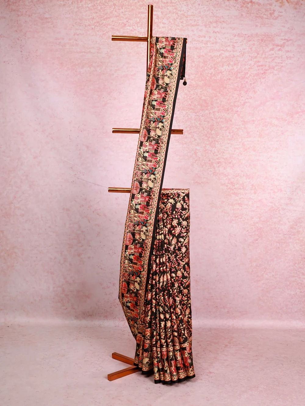 Black Semi Jute Saree