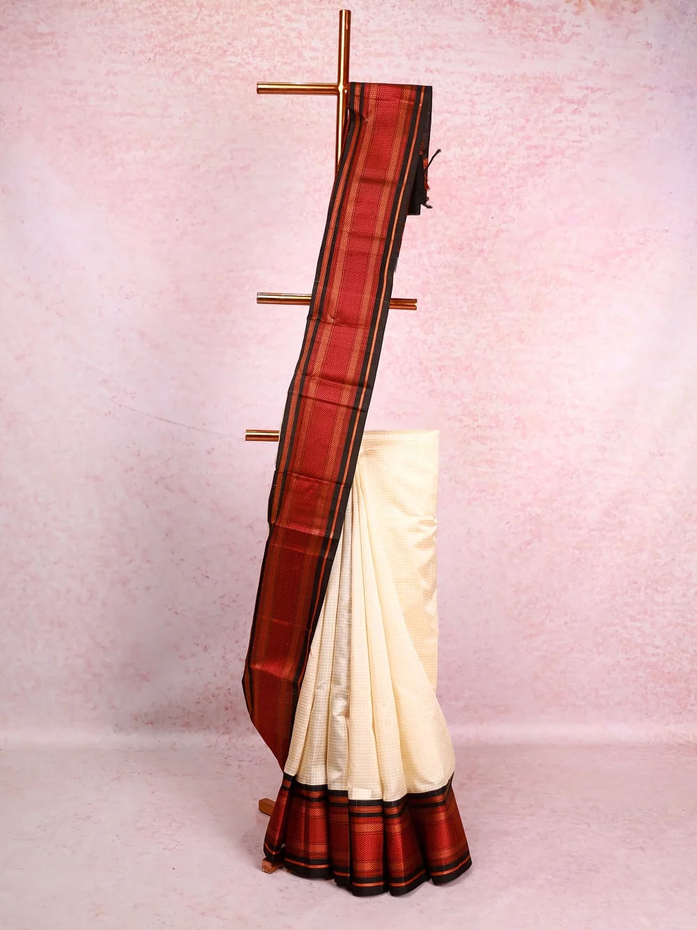 Cream Cotton Silk Saree