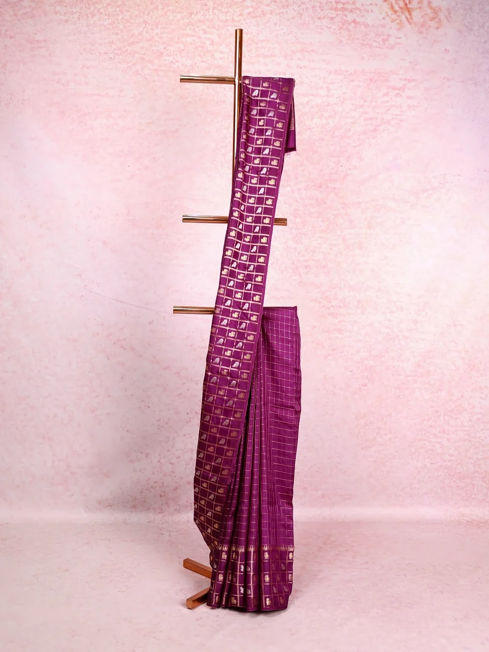 Violet Semi Banarasi Saree