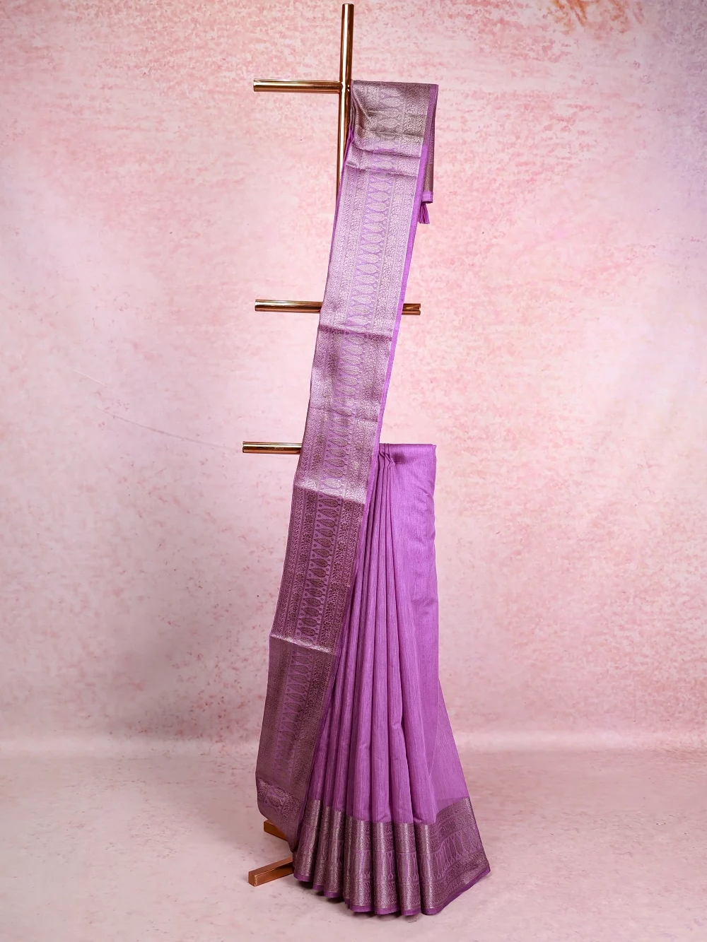 Lavender Semi Jute Saree