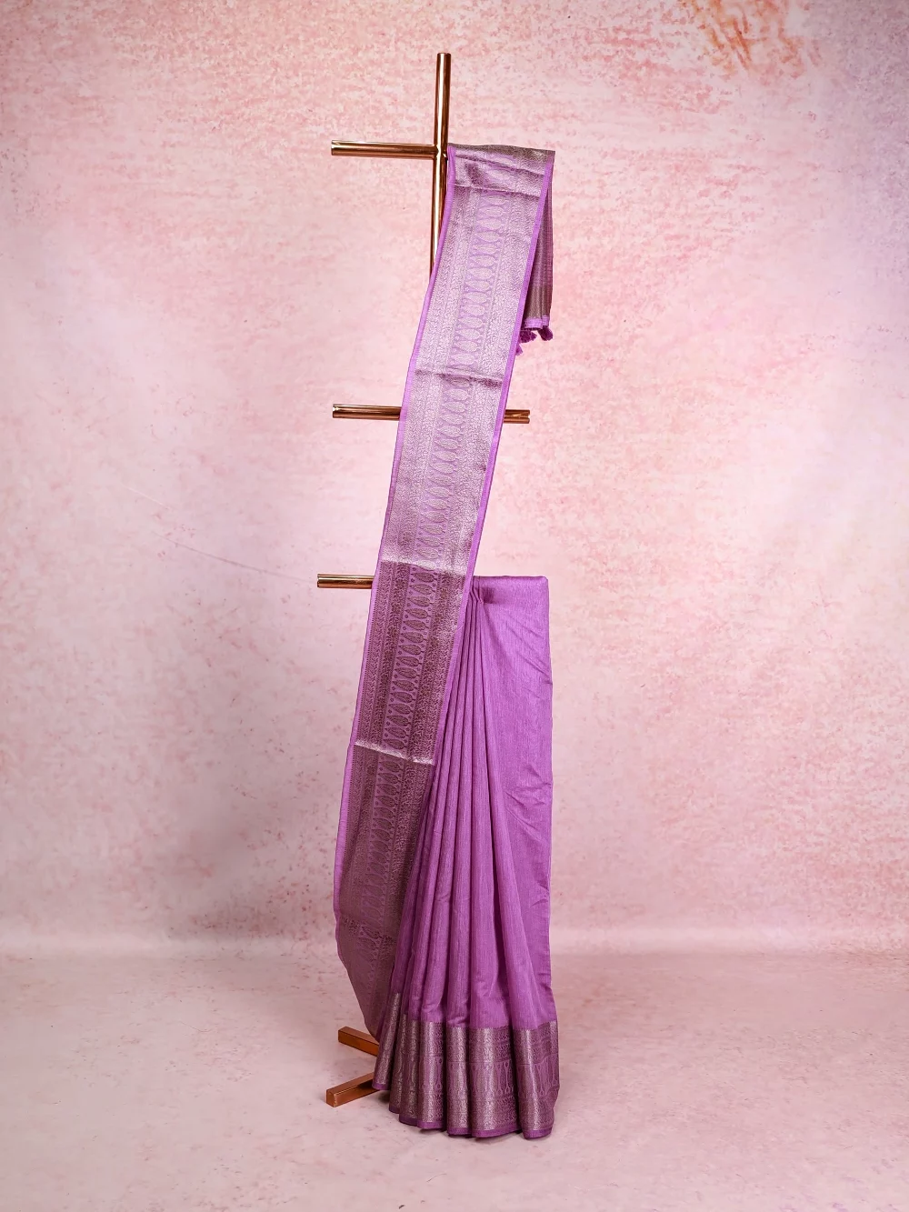 Lavender Semi Jute Saree