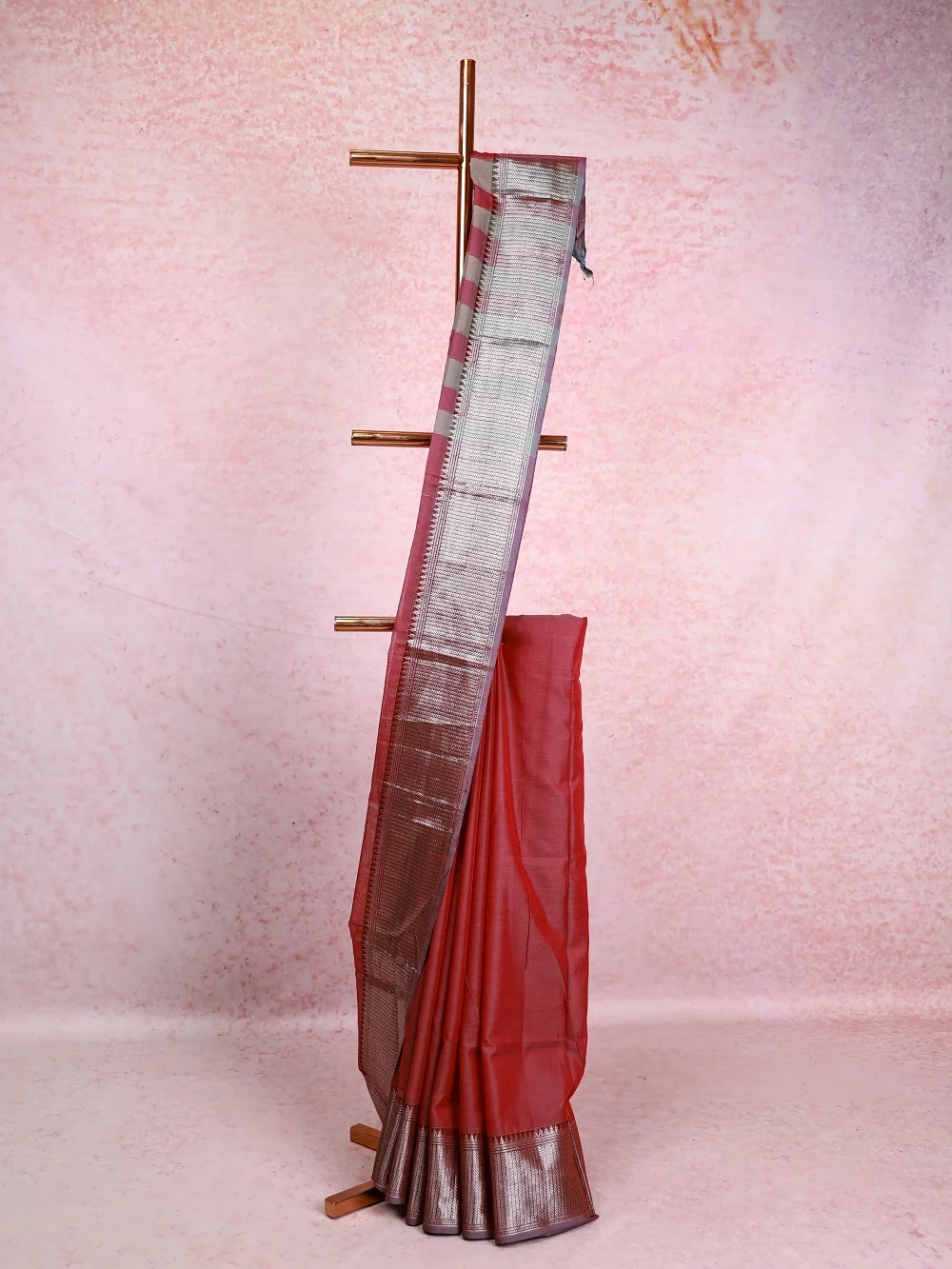 Maroon Soft Cotton Saree