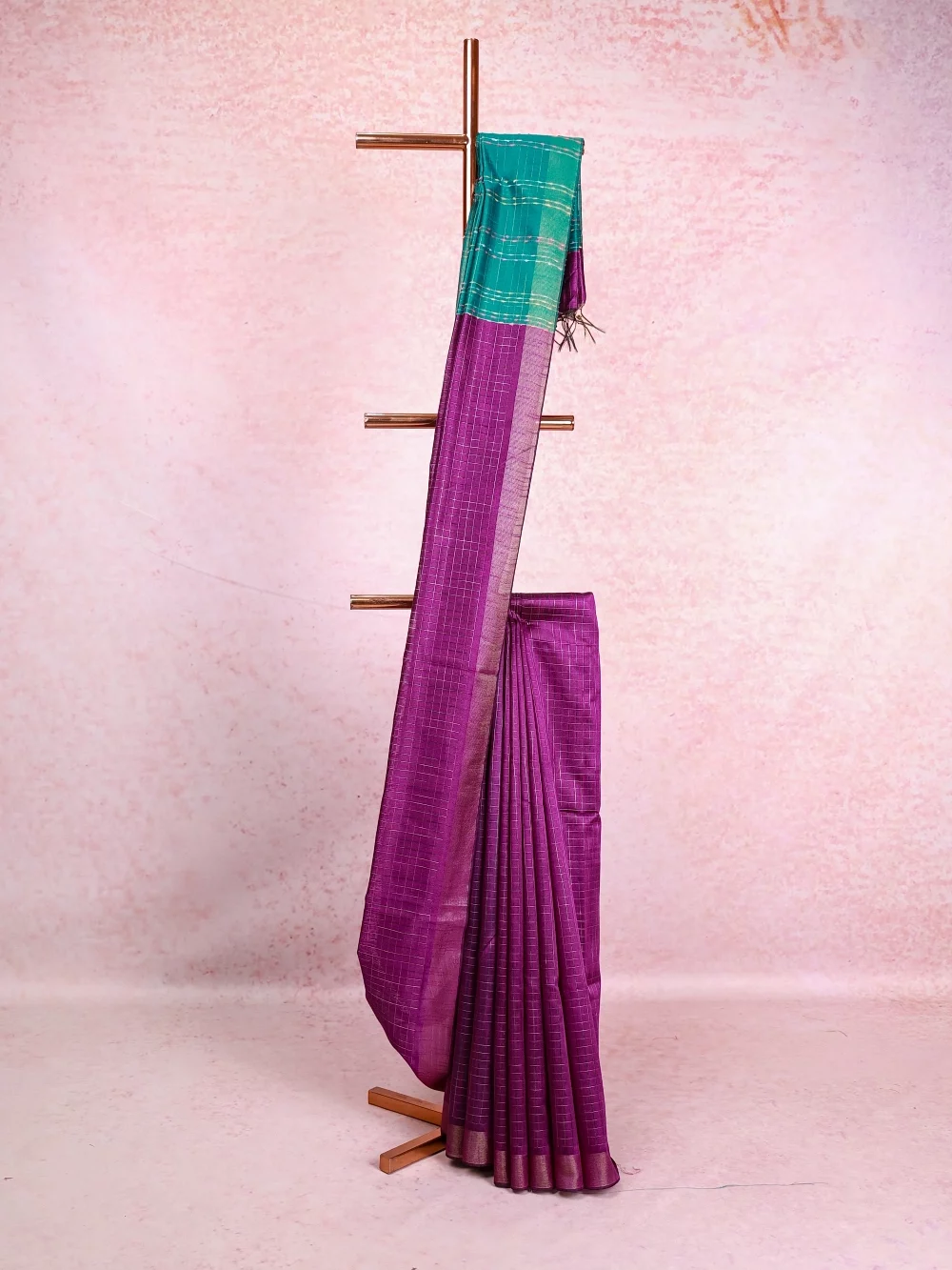Violet Semi Jute Saree