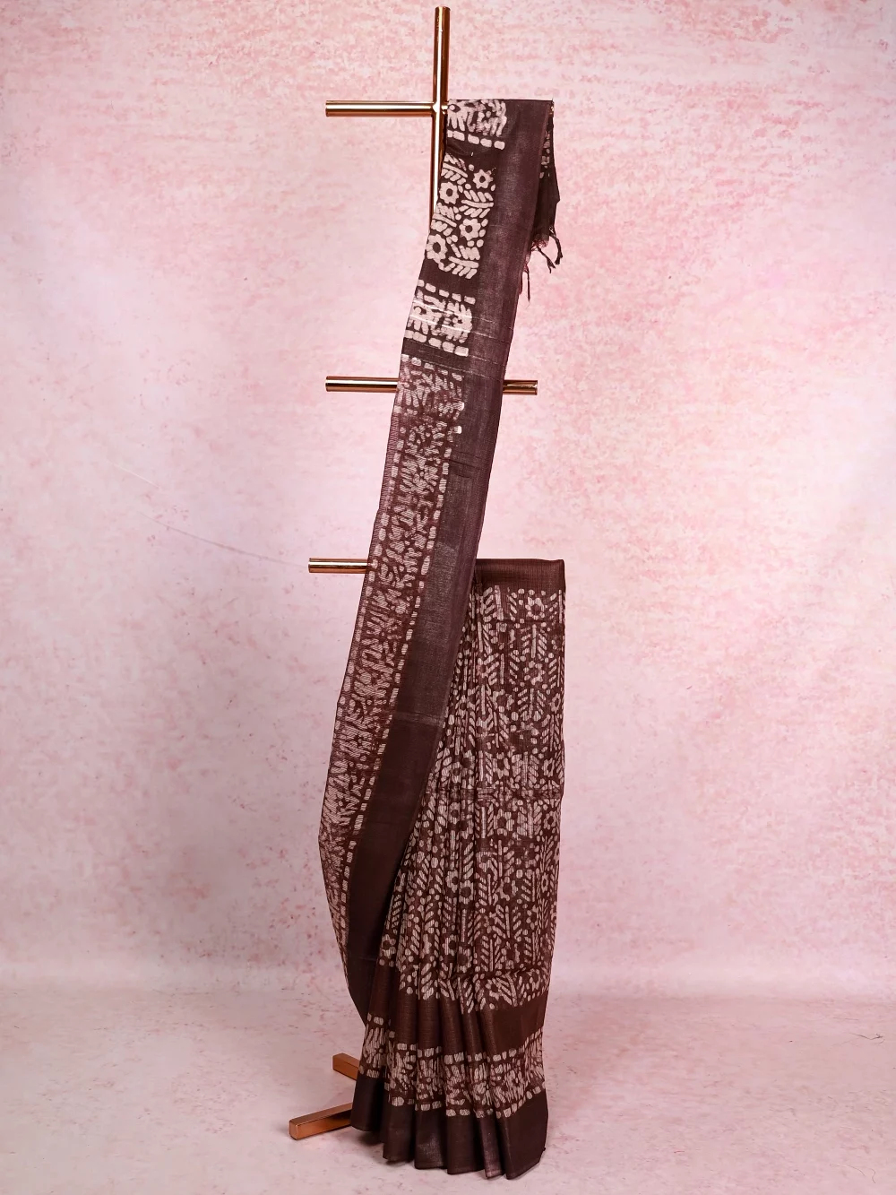 Dark Brown Semi Tussar Saree