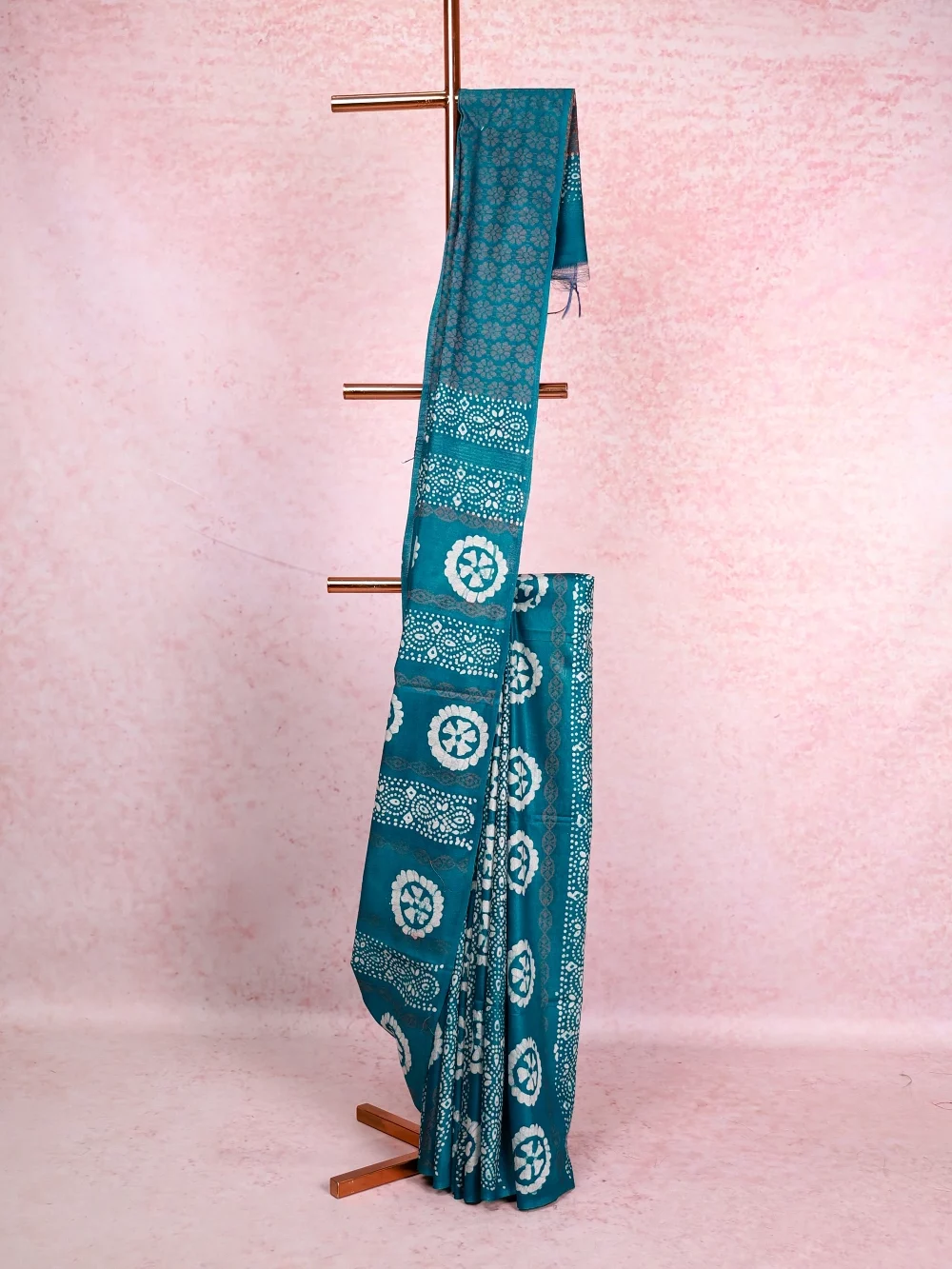 Peacock Green Semi Tussar Saree