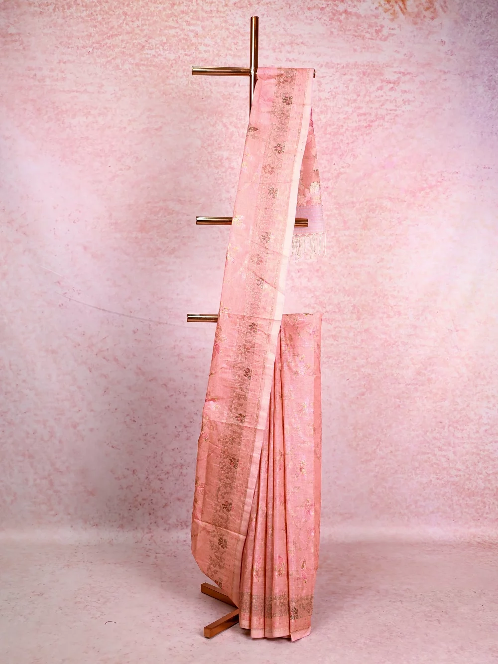 Peach Cotton Saree